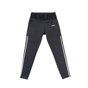 Women Adidas Climalite 3 Stripe 7/8 Leggings Pants Size Large Athletic Running